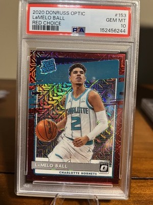 2020-21 Panini Donruss Optic- Rated Rookie LaMelo Ball #153 Choice Red /88 PSA🔟
