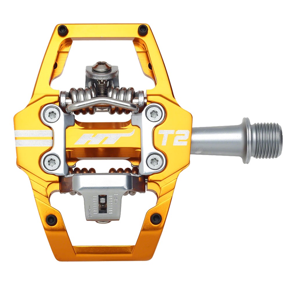 HT T2 Dual Sided Clipless MTB Pedals - Aluminum Body Chromoly Axle Adjustable 30690₽