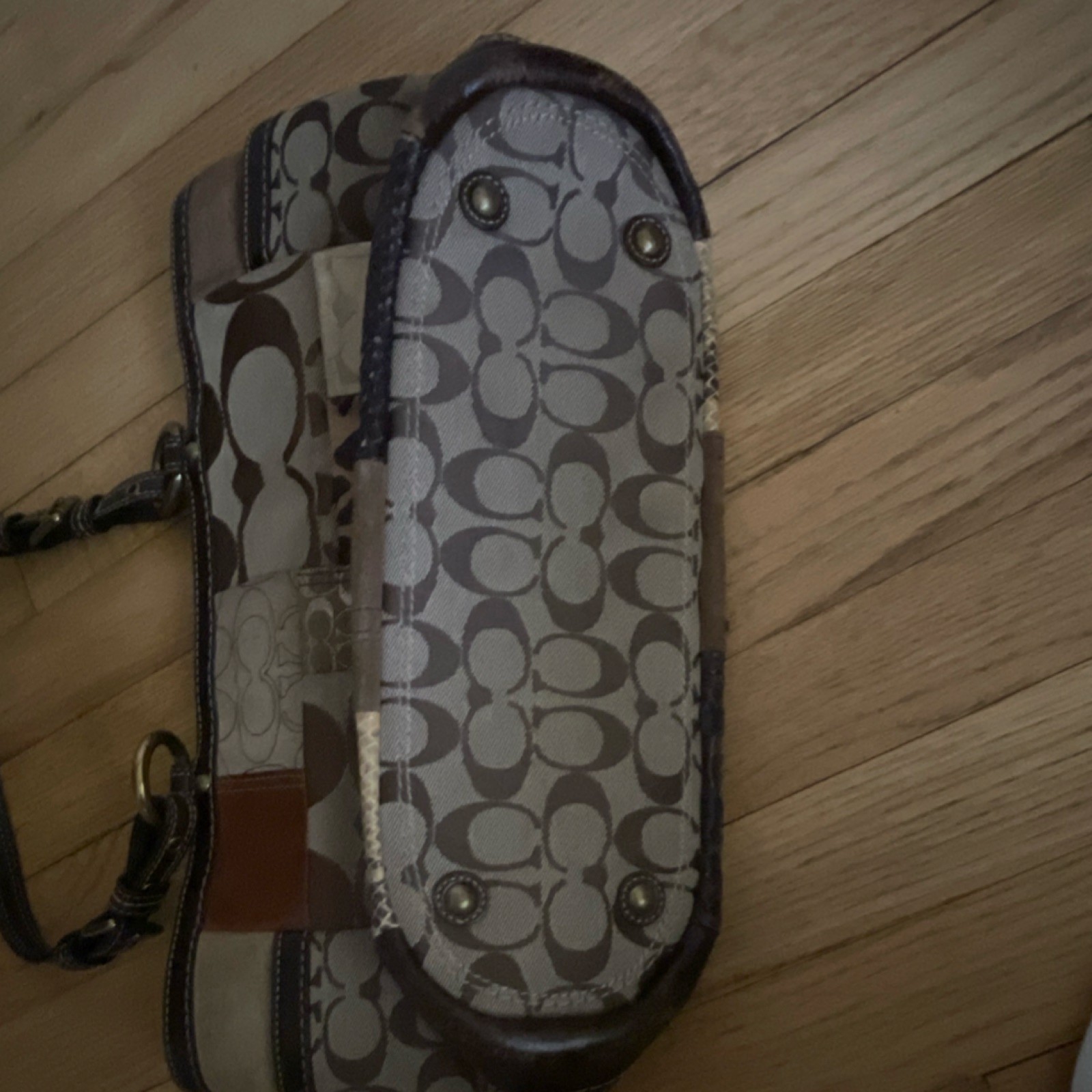 Coach Patchwork Tote Bag Large Brown Multicolor W… - image 5