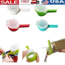 Food Storage Bag Clip W/ Spout Reusable Sealing Snack Kitchen Organizer New
