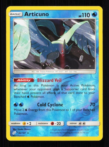 ARTICUNO 32/181 - REVERSE HOLO R - TEAM UP - NM/M