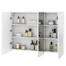 36" Wide Wall Mount Mirrored Bathroom Medicine Cabinet Organizer Mirror Door