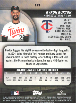 2025 Topps Stadium Club - #153 Byron Buxton Twins | eBay