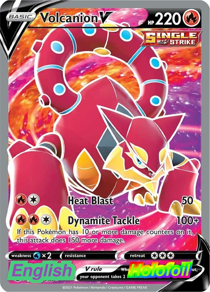 Pokemon- Volcanion V (Full Art) [SWSH06 - 162/198] SWSH06: Chilling Reign NM ...