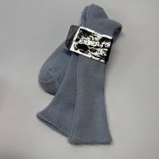 Vintage Silver Toe Orlon Crew Socks Mens 10-13 Dusk Blue USA Made 80s