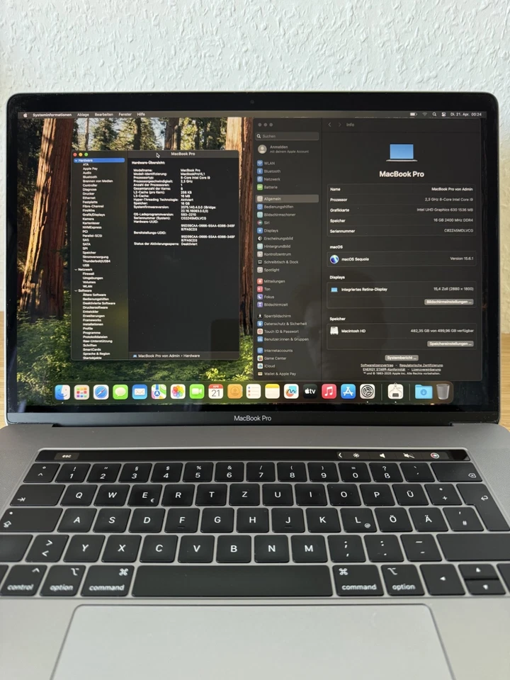 Apple MacBook Pro 15" 2019 · i9 · 16GB · 500GB, Foto 3 von 5