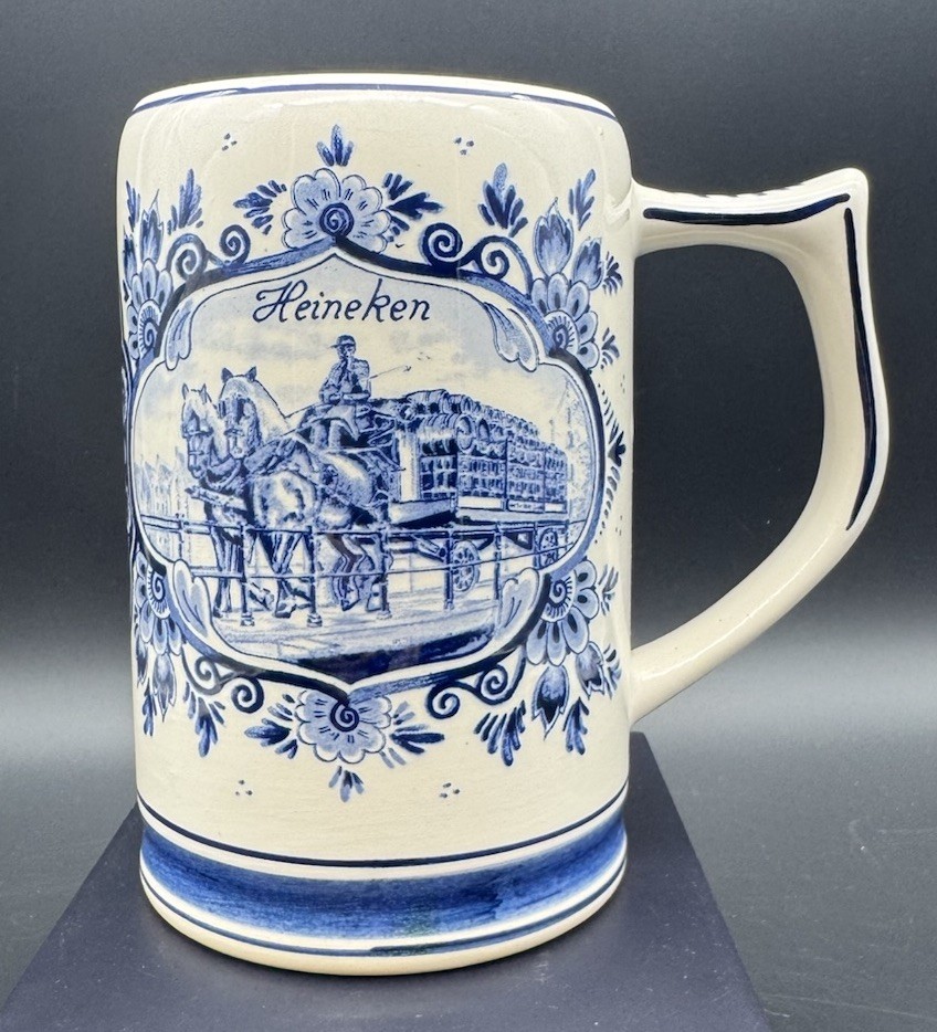 Heineken Delft Blue Beer Stein Mug Made in Holland ’t Delftse Huys
