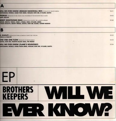 Brothers Keepers Will We Ever Know? EP Vinyl Single 12inch NEAR MINT Columbi