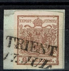 1850, Bfstk. 6 Kr. " TRIENT"!