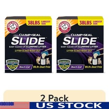 Clump  Seal SLIDE Cat Litter Easy Clean Clumping Odor Control 38lb Box New