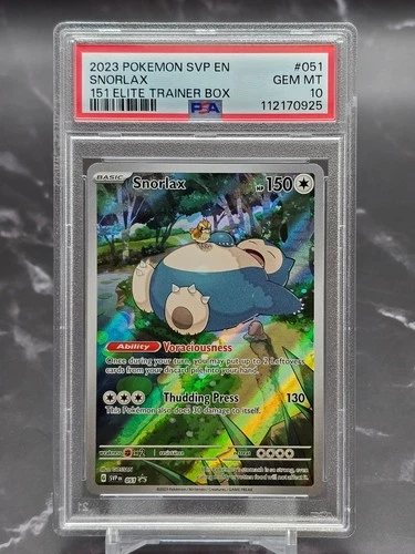 Snorlax SVP #051 151 ETB Black Star Promo – PSA 10 GEM MINT (2023, English)