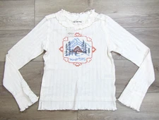 NEW FREE PEOPLE WE THE FREE WOMENS THROUGH THE WOODS TEE SHIRT SMALL IVORY