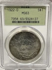 1922-D Peace Dollar PCGS MS63 OLD GREEN LABEL Silver $1 Coin!