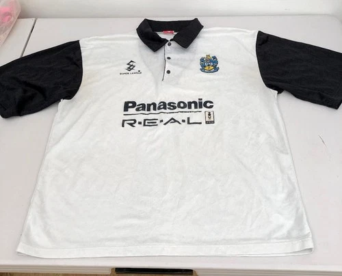 huddersfield town white panasonic r.e.a.l special edition shirt c42"
