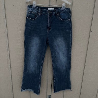 Petra 153 High Rise Wide Leg Cropped Jean Raw Hem Women's Size 31P