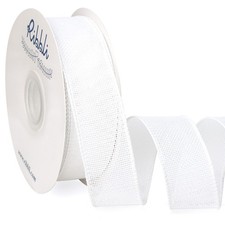 White Burlap Wired Ribbon, 1-1/2  Inch x Continuous 20 Yard, White Wired Ribb...