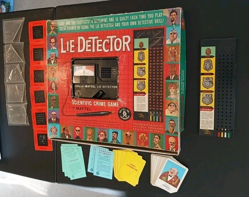 Vintage 1960 Mattel Lie Detector Game RARE Boardgame No Battery Needed Near CIB