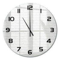 Wanduhr Aus GehäRtetem Glas Glas-Wanduhr Backsteinwand Schwarze Zeiger Fi60 Cm