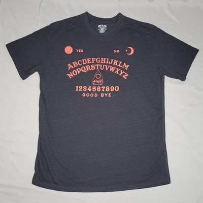 Ouija Board Shirt Mens Large Black Mystifying Oracle Graphic Tee Halloween Retro