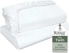 2 Pack Fitted Sheet - Elastic Sheets - Twin Fitted Sheet Only - Soft & Breathabl