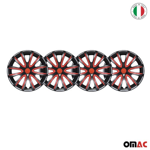 16" Wheel Covers Hubcaps for VW Jetta Black Red Gloss - Picture 8 of 8