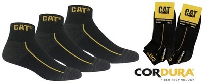 CAT Sneakersocken Robust Grau 3 Stück Socken 39-42 Nike Puma Adidas Arbeitsocken