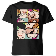 Image of Flintstones The Cartoon Squares T-Shirt Kids | Official Licensed | Black