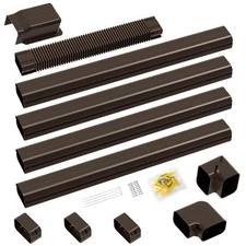4" 17Ft PVC Line Set Cover Kit for Mini Split and Central Air Conditioners,AC...