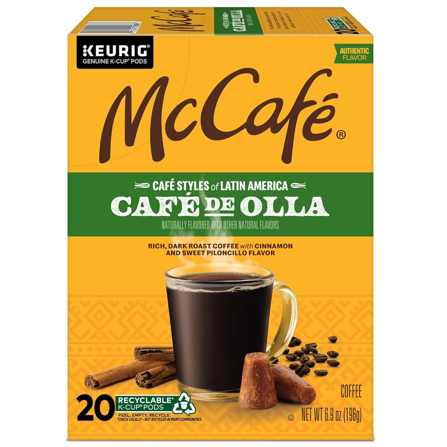 McCafe Cafe Styles of Latin America Cafe de Olla, Keurig Single Serve K-Cup Coff