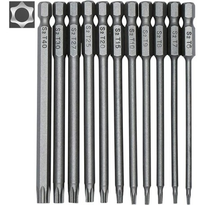Torx Bit Set Schraubendreher 11er lang Magnetisch T6 T40 Sechskant