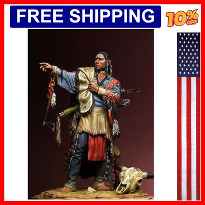 #ad #ad 1 24 Scale Die Cast Resin Figure Model Kit Noble Sioux Warrior Hobby Miniatur... $22.49