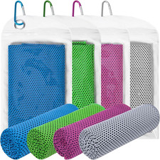 [4 Pack] Cooling Towel (40"X12"), Ice Towel, Soft Breathable Chilly Towel, Micro