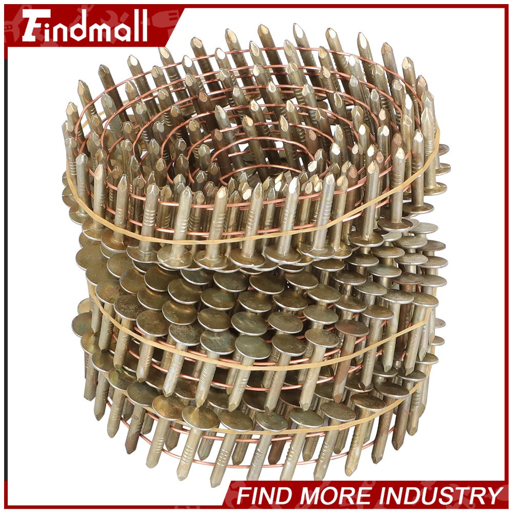 Findmall 7200 Pack 3/4" × 0.12" 15 Degree Electro Galvanized Coil Roofing Nails