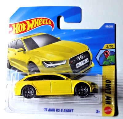 Hot Wheels 2017 Audi RS 6 Avant Jaune 1:64 HW Euro 2026 JJJ33 NEU - Photo 1/3
