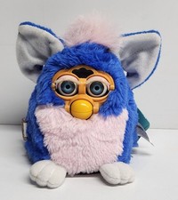 Furby Babies Little Baby Blue Pink Hair 1999 Tiger Electronics, Working