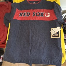 Licensed MLB Boston Red Sox Mens Baseball T-shirt Short Sleeve Blue Sz L NWT