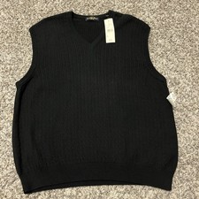 Golden Bear Mens XL Jack Nicklaus Golf Sweater Vest Black Vintage NOS NWT