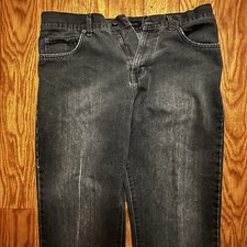 Calvin Klein Jeans Men  s 34x30 Black Faded Stretch Slim Straight Mid Rise Retro