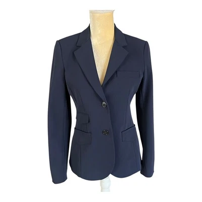 Theory Parmenia Mandatory Navy Blazer 4 Pocket Size 6 EUC