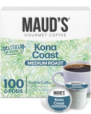 Kona Coffee Pods, 100 ct, Medium Roast Coffee in Single Serve Pods 100 Ara...