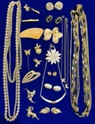 Vintage Signed Trifari Jewelry Lot Necklace Earrings Pins Brooch Gold Tone