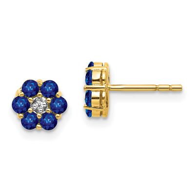 Ohrstecker 14 Karat bicolor Gold Saphir und Diamant
