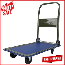 Utility Rolling Tool Cart 300lb Capacity Heavy Duty Material Handling Folds Flat