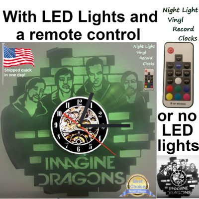 Imagine Dragons vinyl record clock wall decor w/wo LED back light CD t-shirt art