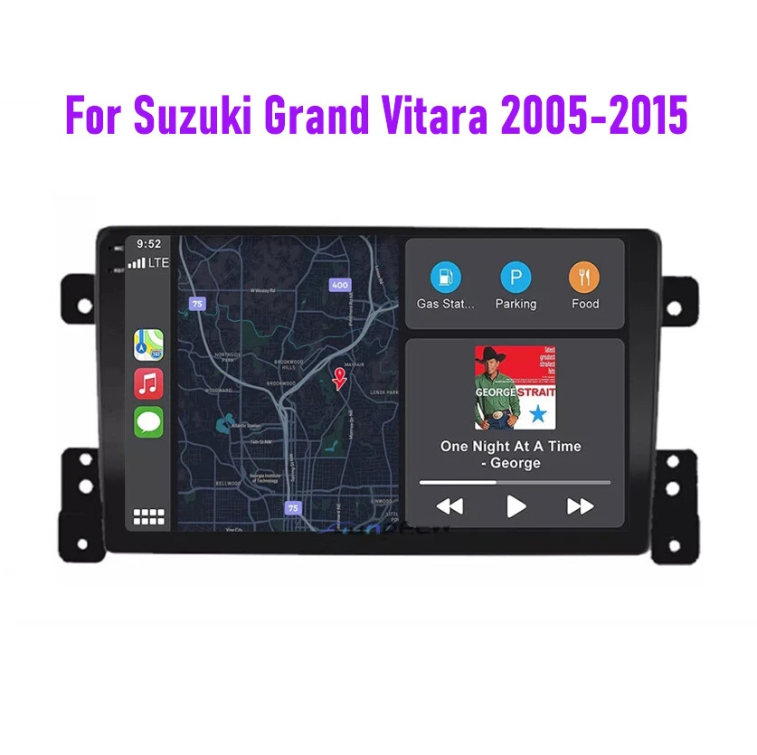 Unidad principal de radio estéreo para automóvil de 9" para Suzuki Grand Vitara 2005-2015 Carplay Android Foto 2 de 4