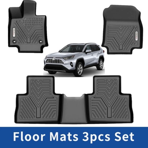 Front + Rear Floor Mats for 2019-2023 Toyota RAV4 All Season TPE Floor Liner