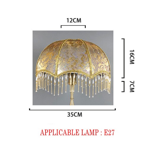 Vintage European Lamp Shades Cloth Bead Lace Table Light Shade Cover Home Decor - Picture 42 of 48