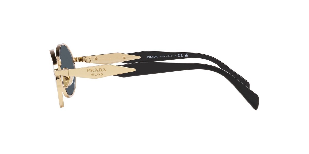 PRADA PR65ZS Women's Oval Sunglasses - Gold/Gray for sale