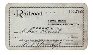 1905 YMCA Membership Card Depew New York NY Young Men's Christian Association