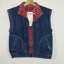 Vintage 1990  s Jordache Denim Reverse Vest, Deadstock NWT, Size Medium